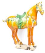 LARGE 20TH CENTURY REPRODUCTION TANG DYNASTY CERAMIC HORSE