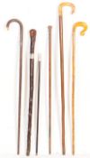 COLLECTION OF SIX VINTAGE 20TH CENTURY WALKING STICKS