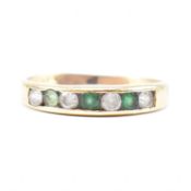 EMERALD & CZ HALF ETERNITY RING