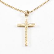 9CT GOLD CROSS PENDANT NECKLACE