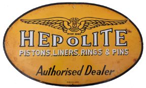 HEPOLITE - MOTORING INTEREST - POINT OF SALE ENAMEL SIGN
