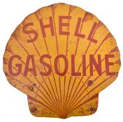 SHELL GASOLINE - MOTORING INTEREST - ENAMEL ADVERTISING SIGN