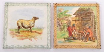 TWO 20TH CENTURY MINTON CERAMIC TILES