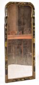 19TH CENTURY BLACK LACQUERED CHINOISERIE WALL MIRROR