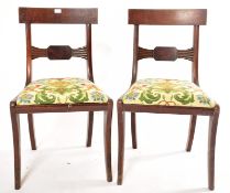 PAIR OF 19TH CENTURY REGENCY MAHOGANY BAR BACK CHAIRS