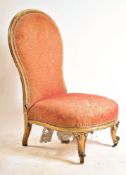 19TH CENTURY GILT WOOD & GESSO LADIES ARMCHAIR
