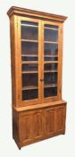 LARGE 1920s OAK LIBRARY BOOKCASE CABINET CUPBOARD