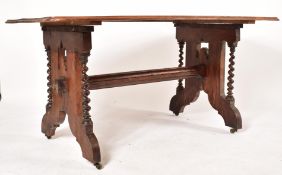 19TH CENTURY WALNUT ECCLESIASTICAL REFECTORY TABLE