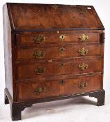18TH CENTURY QUEEN ANNE WALNUT AND BRASS BUREAU