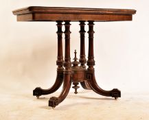 19TH CENTURY WILLIAM IV WALNUT GAMED CARD TABLE
