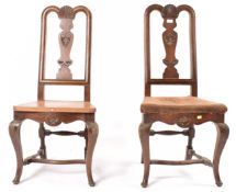 PAIR OF 17TH CENTURY OAK DINING CHAIRS