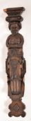 20TH CENTURY CARVED OAK FIGURAL WALL BRACKET