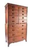 19TH CENTURY VICTORIAN MAHOGANY CHEST ON CHEST