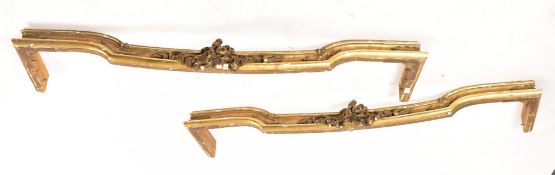 NEAR PAIR OF 19TH CENTURY VICTORIAN GILTWOOD PEDIMENTS