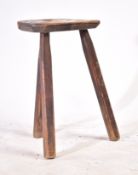 19TH CENTURY ENGLISH OAK & ELM WOOD TURNERS STOOL