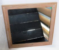 LARGE 20TH CENTURY PINE FRAMED HANGING MIRROR