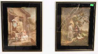 PAIR OF 19TH CENTURY VICTORIAN EBONISED FRAMED PRINTS