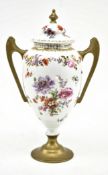 DRESDEN EARLY 20TH CENTURY TWIN HANDLED LIDDED URN