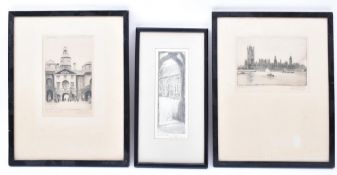 WILLIAM EDINLAW & MABEL OLIVER RAE - THREE ETCHINGS