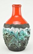 VINTAGE MID CENTURY STUDIO POTTERY FAT LAVA VASE