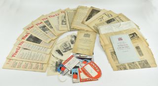 EPHEMERA - COLLECTION OF MILITARY, CUNARD LINE ETC PAPERS