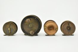 COLLECTION OF FOUR NINETEENTH CENTURY FISHING REELS