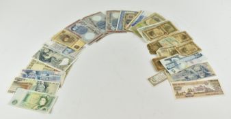 COLLECTION OF 37 CIRCULATED USED FOREIGN CURRENCY NOTES