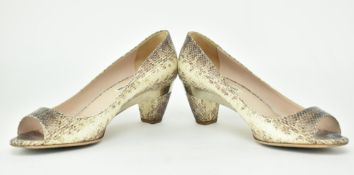 PAIR OF VINTAGE MIU MIU SNAKESKIN STYLE LADIES KITTEN HEELS