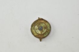ANCIENT ROMAN ENAMEL BROOCH WITH TWO CIRCLE PATTERN