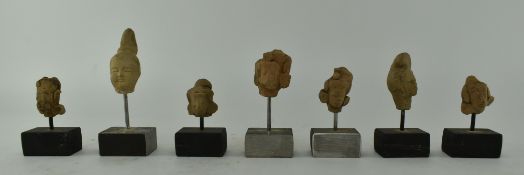 SEVEN INDUS VALLEY TERRACOTTA HEADS
