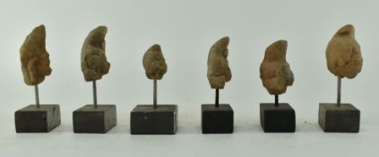 SIX INDUS VALLEY TERRACOTTA HEADS