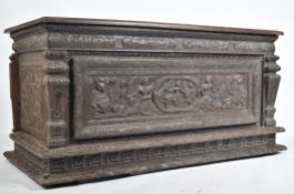 16TH CENTURY CARVED ITALIAN OAK CASSONE DESK