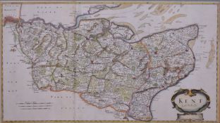 AFTER ROBERT MORDEN 19TH CENTURY MAP OF KENT ETCHING