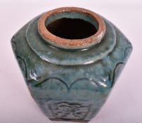 LATE QING DYNASTY CHINESE HEXAGONAL SHIWAN GINGER JAR