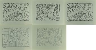 HENRI MATISSE - FIVE BLACK AND WHITE SERIGRAPH PRINTS