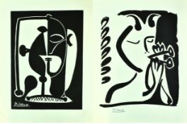 PABLO PICASSO - TWO BLACK AND WHITE SERIGRAPH PRINTS