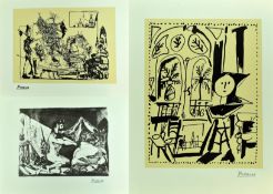 PABLO PICASSO - THREE BLACK AND WHITE SERIGRAPH PRINTS