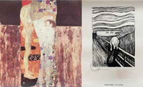 GUSTAV KLIMT & EDWARD MUNCH - TWO VINTAGE ART POSTERS