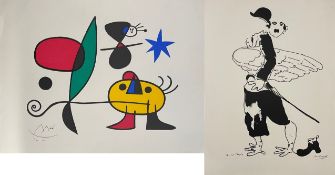 JUAN MIRO & MARC CHAGALL - 2 SERIGRAPH/LITHOGRAPH PRINTS