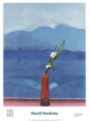 DAVID HOCKNEY - MOUNT FUJI AND FLOWERS - OFFSET LITHOGRAPH