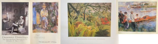 P RENOIR - P. CÉZANNE - H. ROUSSEAU- H. DAUMIER- 4 PRINTS