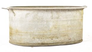 EARLY 20TH CENTURY LARGE OVAL GALVANISED TIN BATH