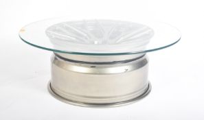 CONVERTED LOW TABLE FROM LAMBORGHINI AVENTADOR WHEEL