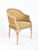 VINTAGE 20TH CENTURY FAUX BAMBOO FRAMED TUB ARMCHAIRS