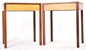MATCHING PAIR OF MID CENTURY TEAK WOOD OCCASIONAL TABLES