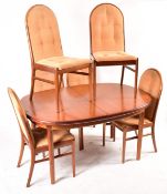 NATHAN - MID CENTURY TEAK DINING TABLE AND SIX CHAIRS