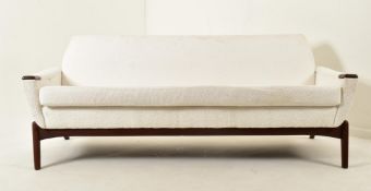 RETRO MID 20TH CENTURY DANISH DESIGNER TEAK FRAMED SOFA