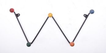 A RETRO MID CENTURY W-SHAPED COAT HOOK RACK
