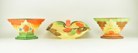 MYOTT, SON & CO. - THREE ART DECO CERAMIC CENTREPIECES