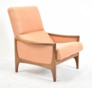 DANISH INSPIRED MID CENTURY TEAK FRAMED EASY LOUNGE CHAIR